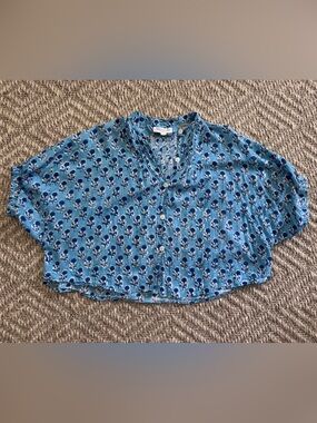 Emerson Fry India Collection Mandarin Collar Top OS